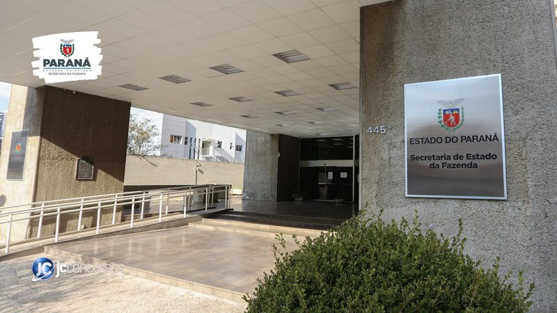 Concurso da Sefaz PR: entrada do prédio da Secretaria de Estado da Fazenda do Paraná