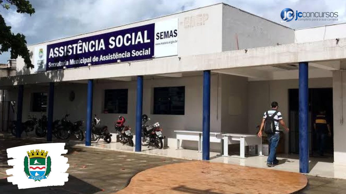 Processo seletivo da SEMAS de Maceió AL: fachada do prédio da Secretaria de Assistência Social