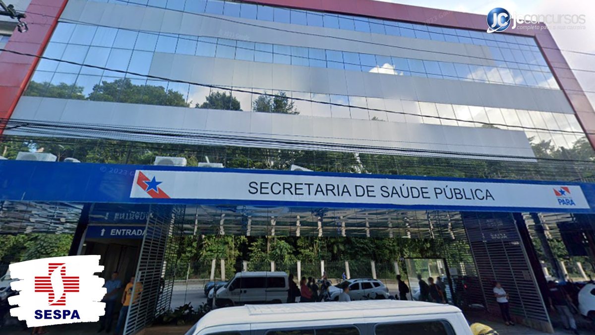 Concurso da SESPA PA: fachada do prédio sede da Secretaria de Estado de Saúde Pública, na cidade de Belém