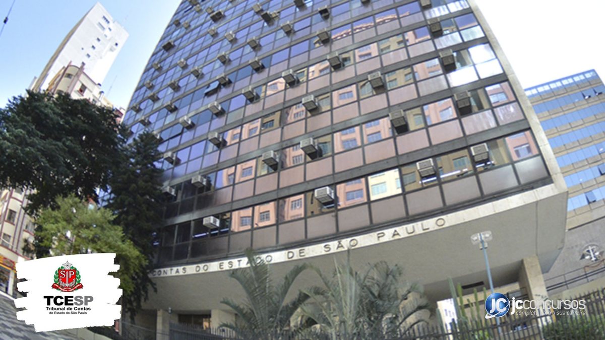 Concurso do TCE SP: fachada do edifício-sede do órgão, na capital paulista