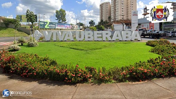 Concurso da Prefeitura de Uberaba MG: letreiro "Viva Uberaba" - Google Street View