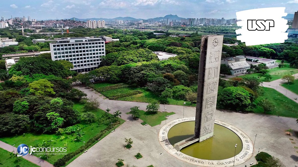Concurso da USP: vista aérea da sede da Universidade de São Paulo, na capital
