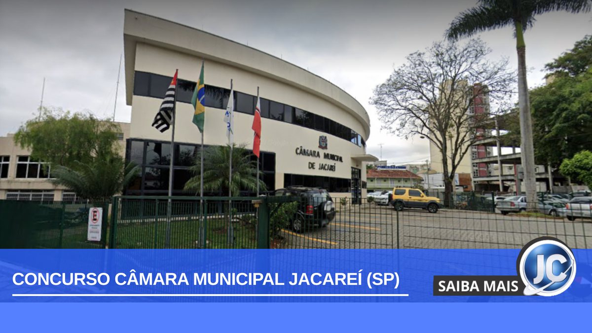 Concurso Câmara Municipal Jacareí SP; salários de até R$ 5.661,78