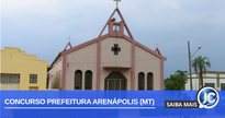 Concurso Prefeitura Arenapolis: fachada da igreja da cidade - Divulgação