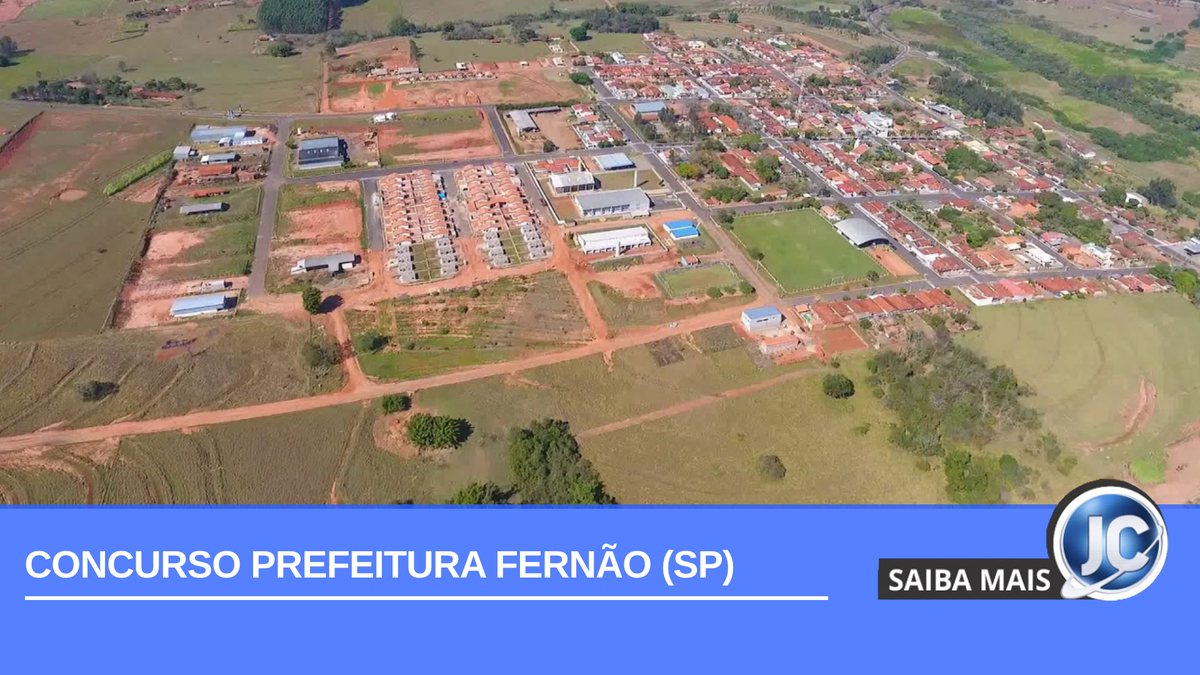 Concurso Prefeitura Fernão SP: vista aérea da cidade