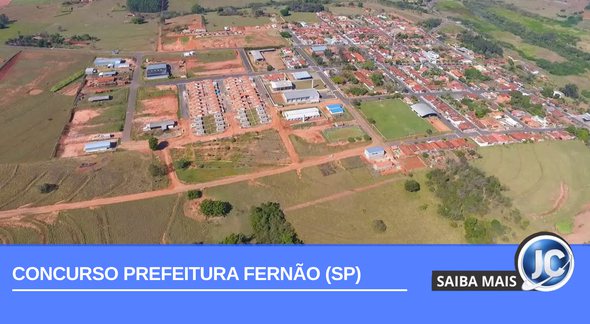 Concurso Prefeitura Fernão SP: vista aérea da cidade - Divulgação