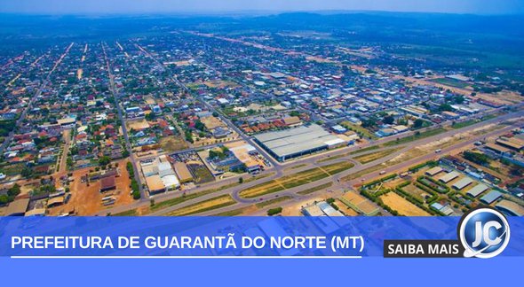 Concurso Prefeitura Guarantã do Norte MT: imagem aérea da cidade - Divulgação