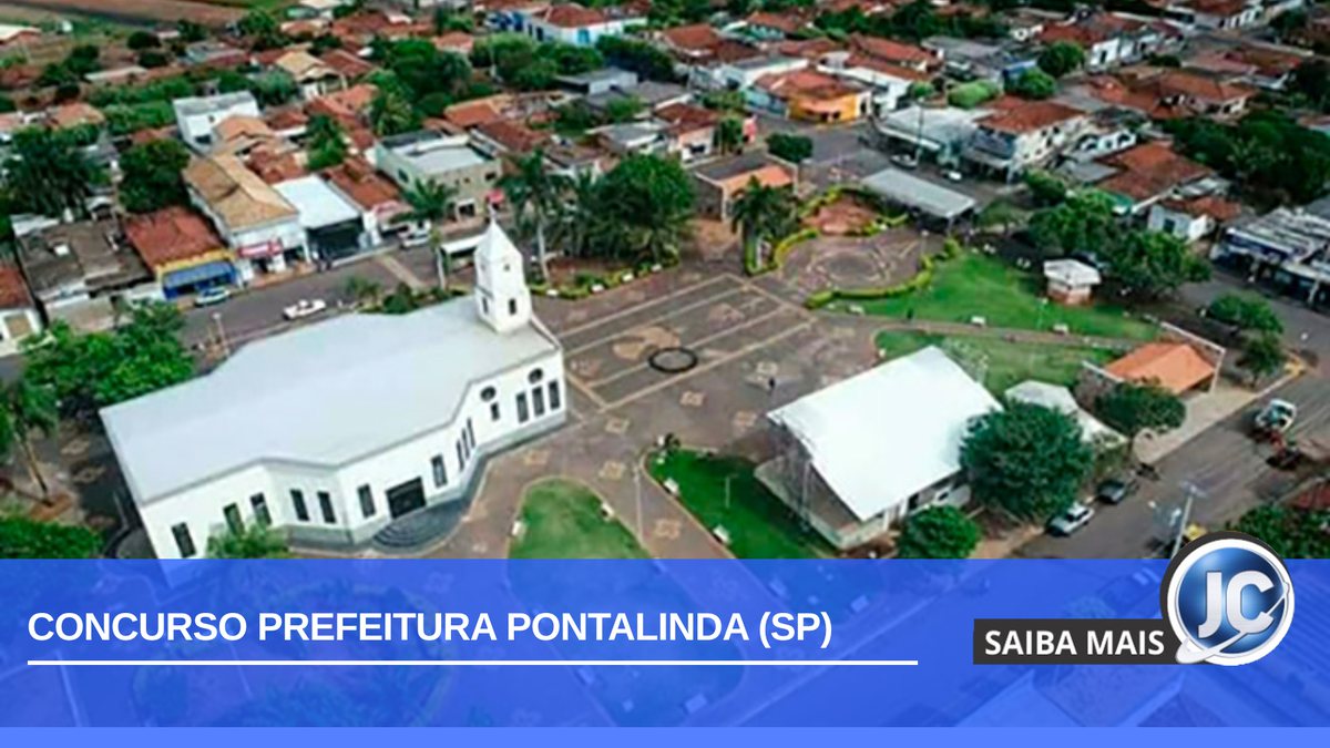 Concurso Prefeitura Pontalinda SP: imagem aérea da cidade