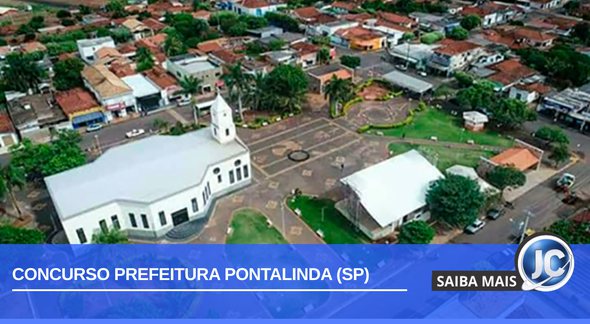 Concurso Prefeitura Pontalinda SP: imagem aérea da cidade - Divulgação