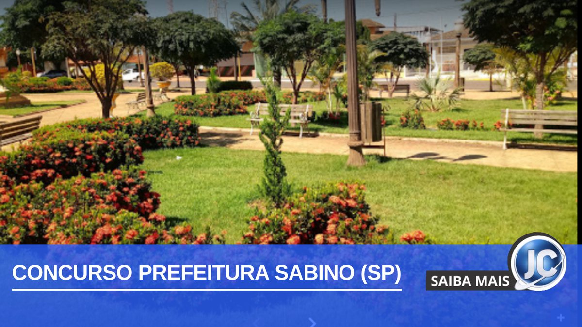 Concurso Prefeitura Sabino: imagem dos jardins da cidade