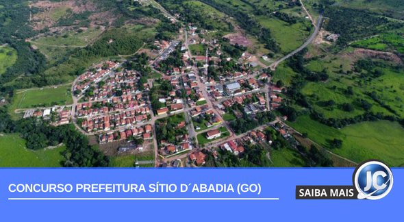 Concurso Prefeitura Sítio d´Abadia GO: imagem aérea da cidade - Divulgação