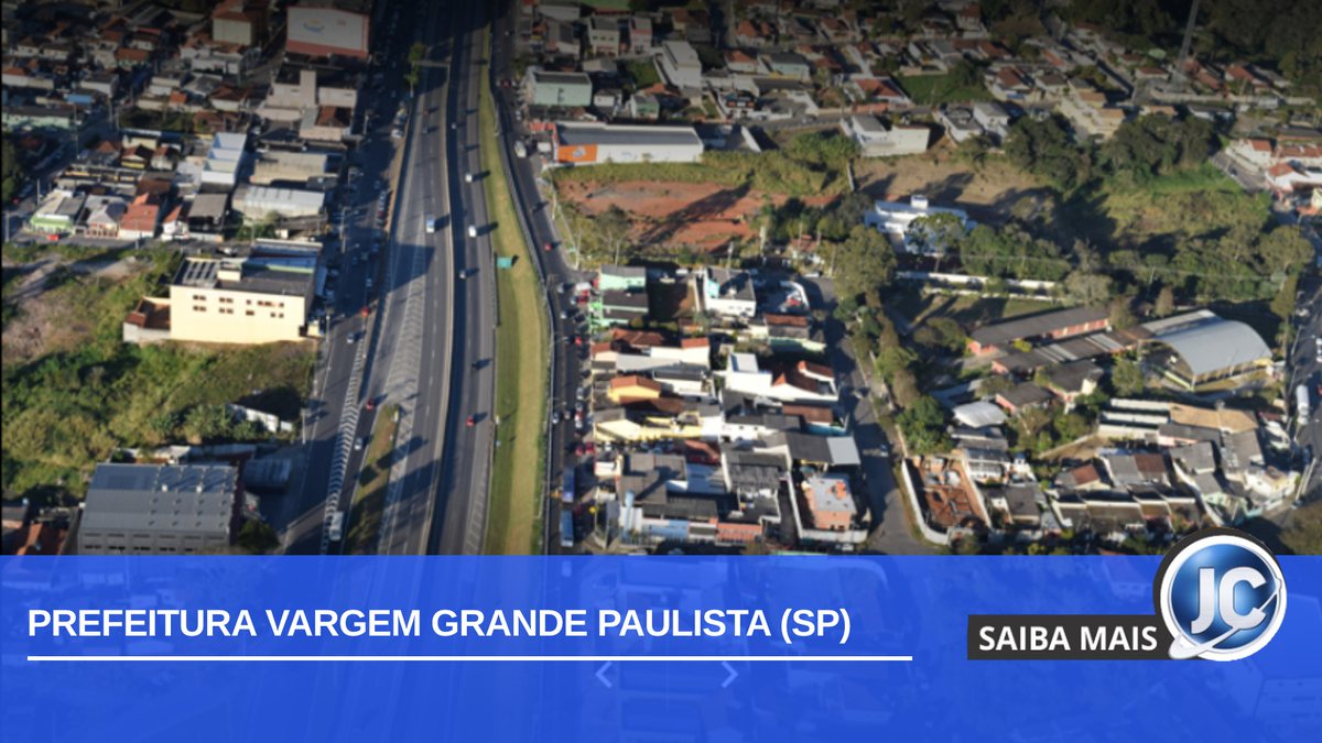 Concurso Prefeitura Vargem Grande Paulista SP: vista aérea da cidade