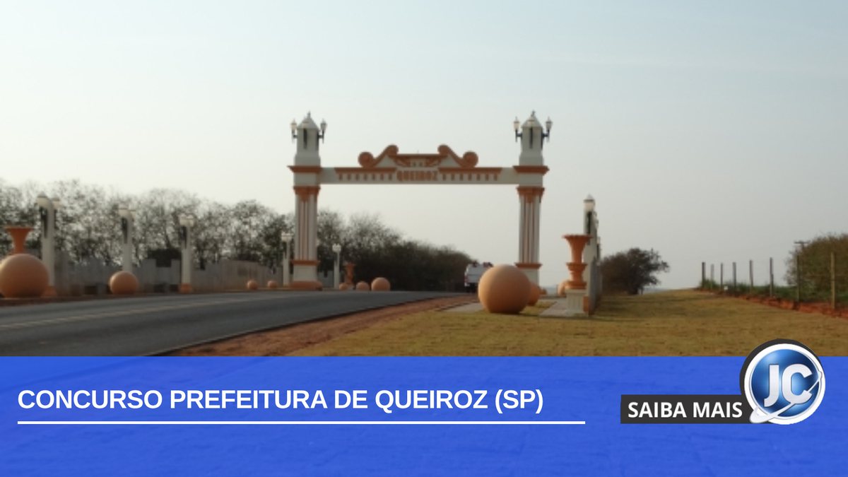 Concurso Prefeitura de Queiroz SP: foto da entrada da cidade