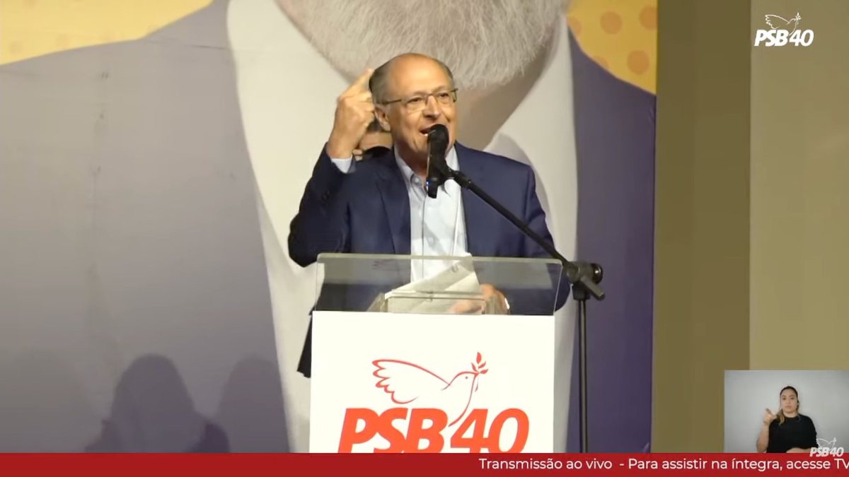 Ex-governador Alckmin durante convenção partidária