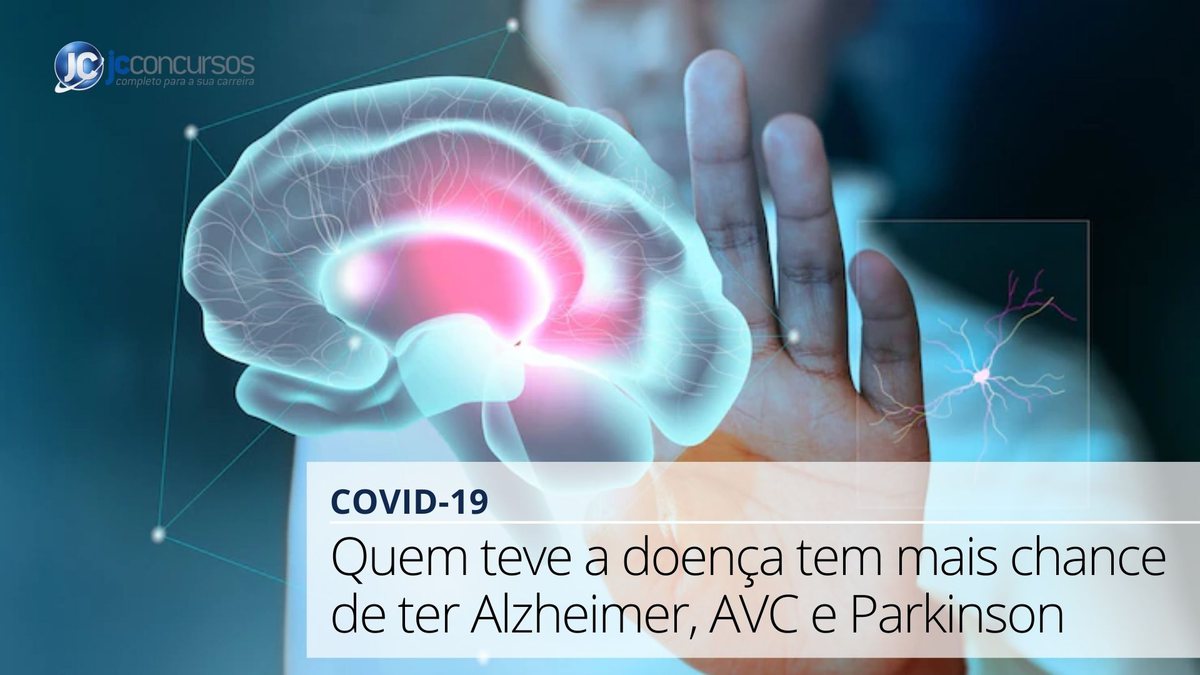 Pessoa tocando holograma de massa encefálica. Legenda: "Covid-19: Quem teve a doença tem mais chance de ter Alzheimer, AVC e Parkinson" | Foto: Divulgação