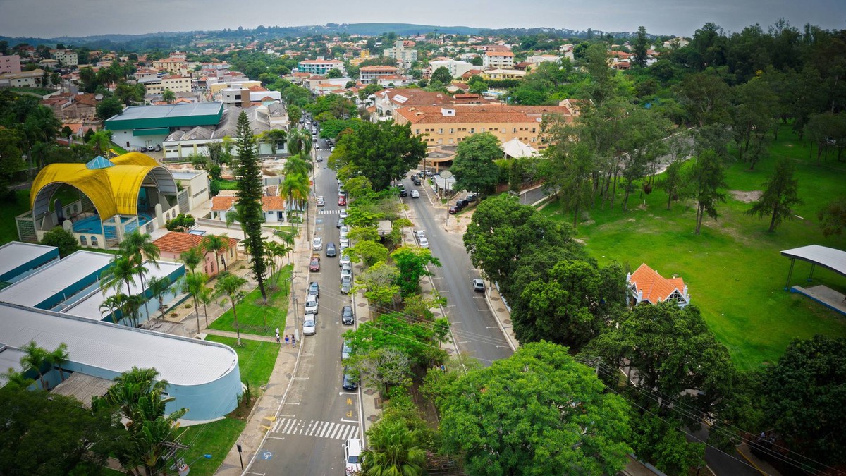 Vista aérea do município de Águas de São Pedro, no interior paulista