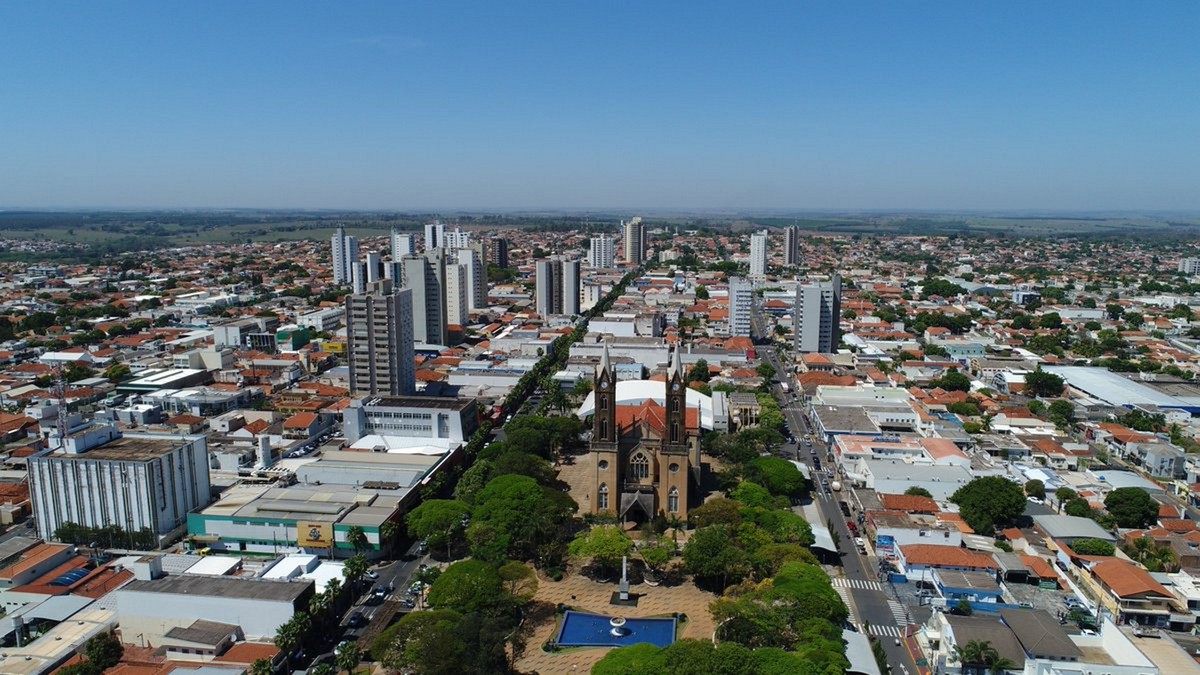 Vista aérea do município de Votuporanga, no interior paulista