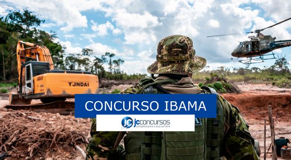 Concursos Ibama: agente observando helicóptero - Divulgação/Ibama