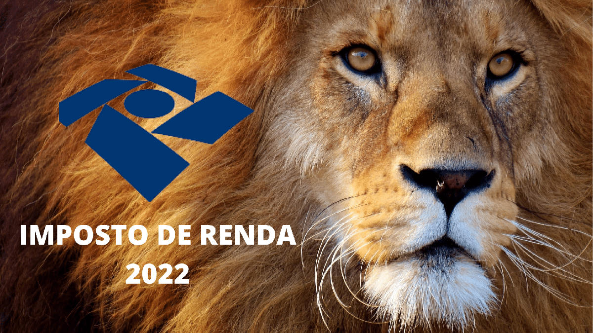 Imposto de Renda 2022: leão aparece com o símbolo da Receita Federal