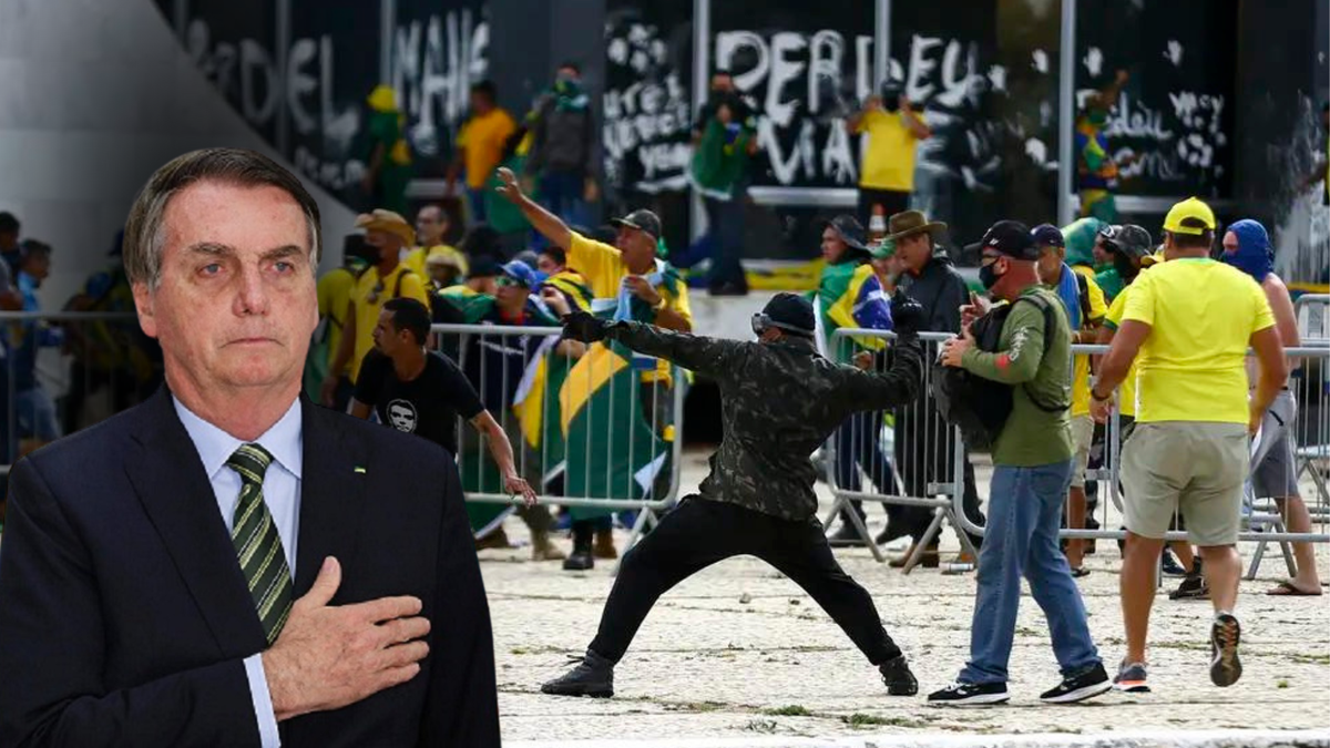 Apoiadores de Bolsonaro em invasão à Brasília em 8 de janeiro de 2023