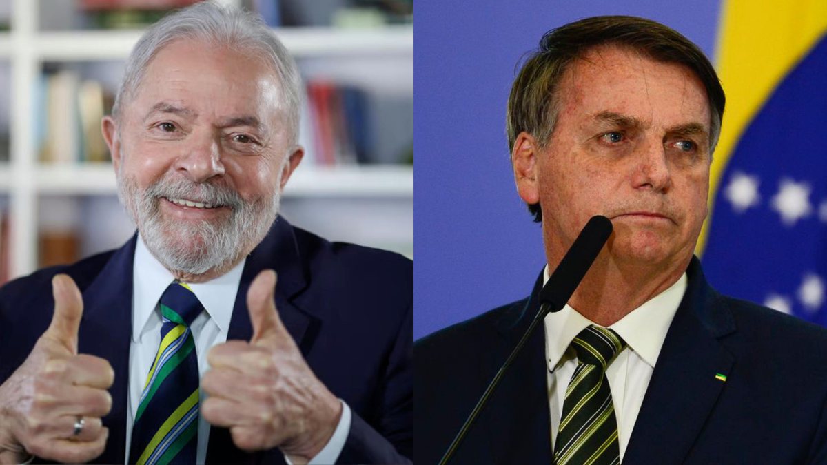 Ex-presidente Luiz Inácio Lula da Silva (PT) ao lado do atual presidente Jair Bolsonaro (PL)