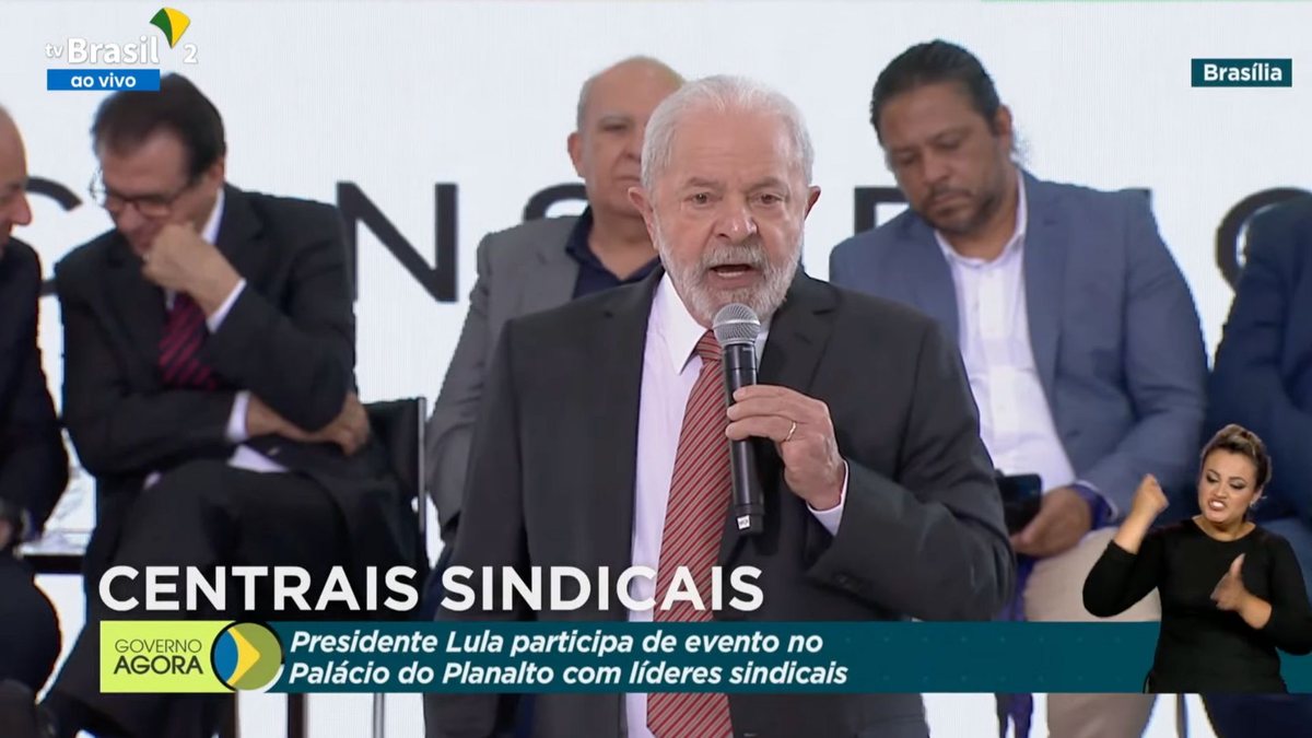Presidente Luiz Inácio Lula da Silva (PT) realiza encontro com centrais sindicais