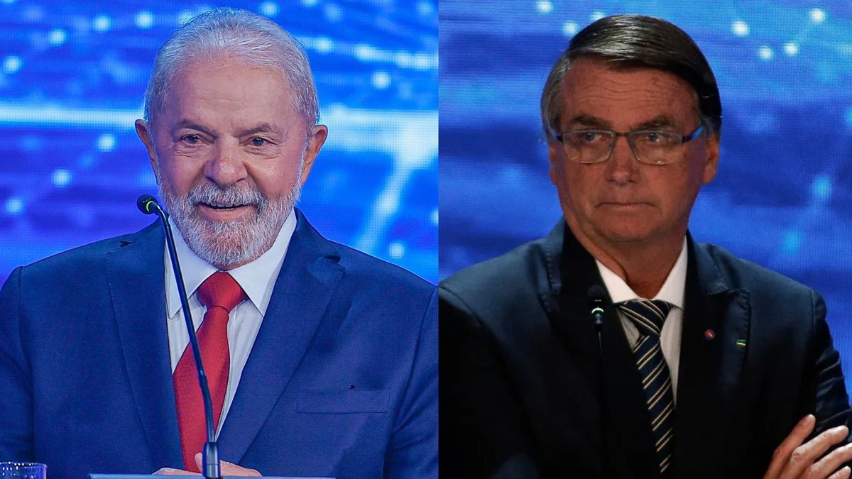 Presidente Lula à esquerda e o ex-presidente Bolsonaro à direita