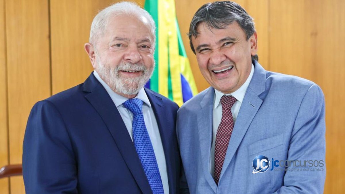 Ministro do Desenvolvimento e Assistência Social, Família e Combate à Fome, Wellington Dias ao lado de Lula