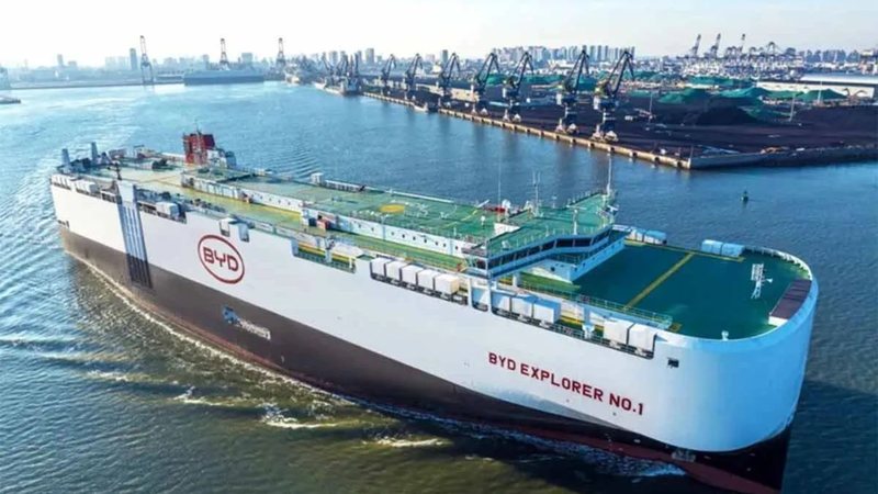 BYD destacou que este desembarque representa a maior operação de veículos já realizada no porto de Suape - Divulgação/BYD