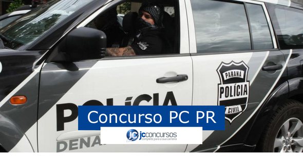 Concurso PC PR - viatura com policial - Divulgação