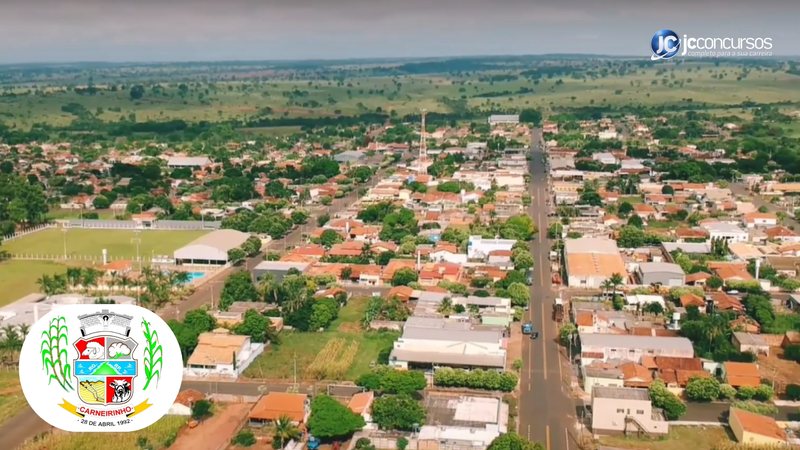 Concurso da Prefeitura de Carneirinho: vista aérea do município