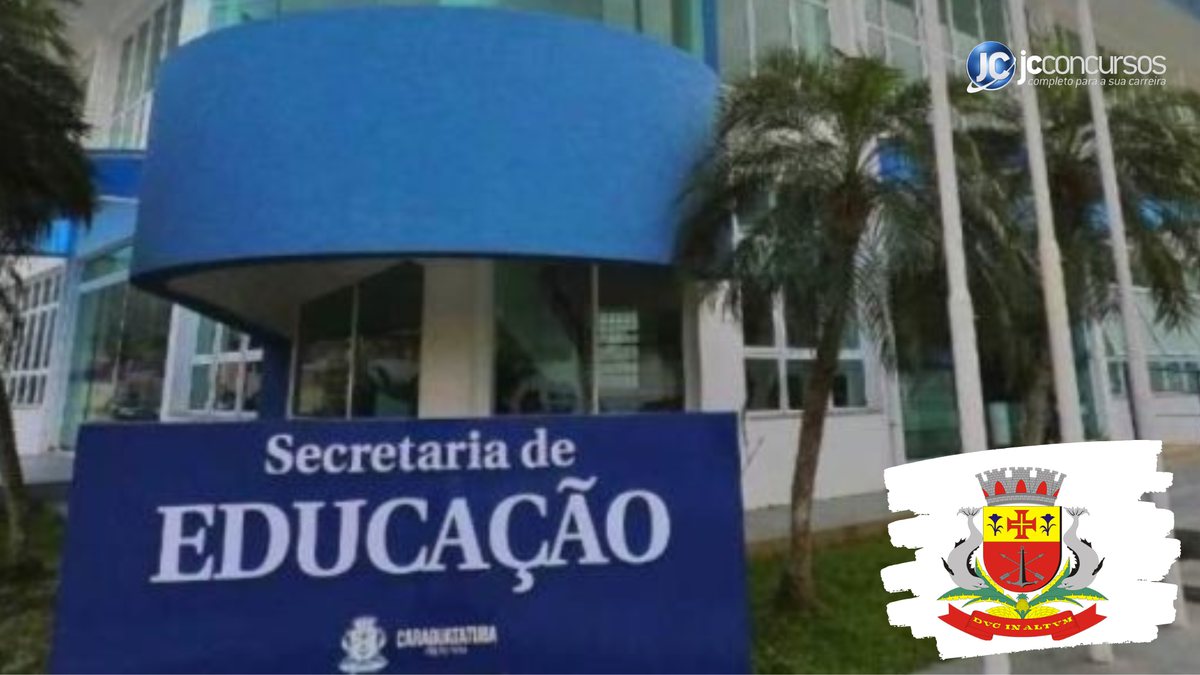 Processo seletivo de Caraguatatuba SP: fachada da sede da Secretaria de Educação