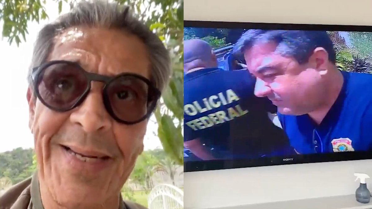 Ex- parlamentar filmou vídeo das câmaras de segurança de sua casa - Reprodução Redes Sociais - Ex-deputado Roberto Jefferson troca tiros com a PF