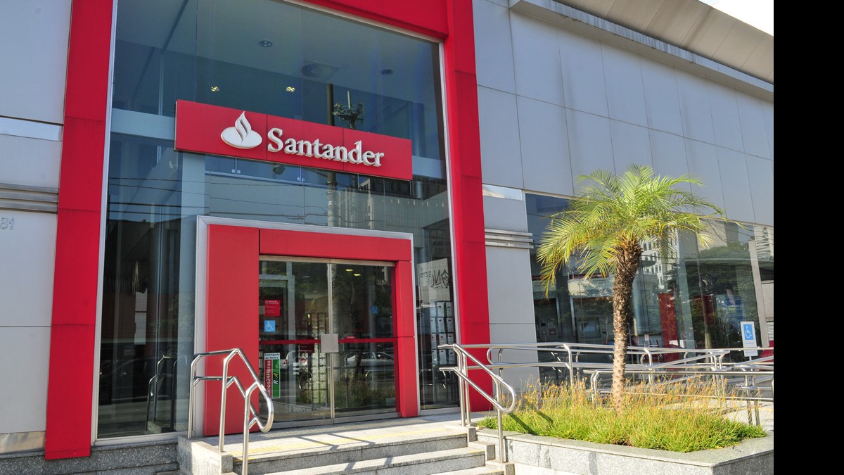 Foto da agência do Banco Santander
