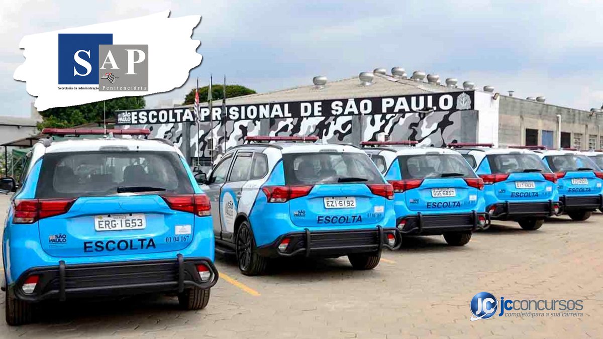 Concurso da SAP SP: viaturas da Secretaria Estadual de Administração Penitenciária de São Paulo