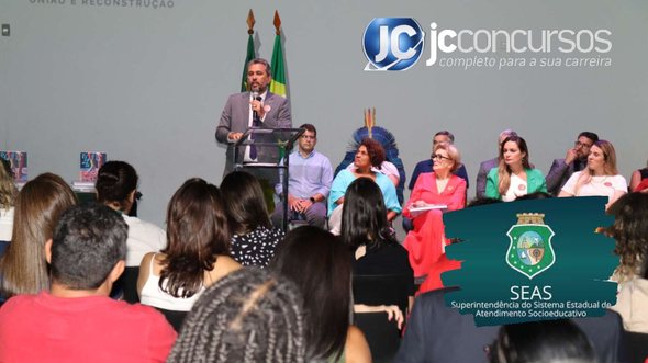 None - Concurso SEAS CE: governador Elmano de Freitas Crédito: Estácio Júnior e Carlos Jibaja