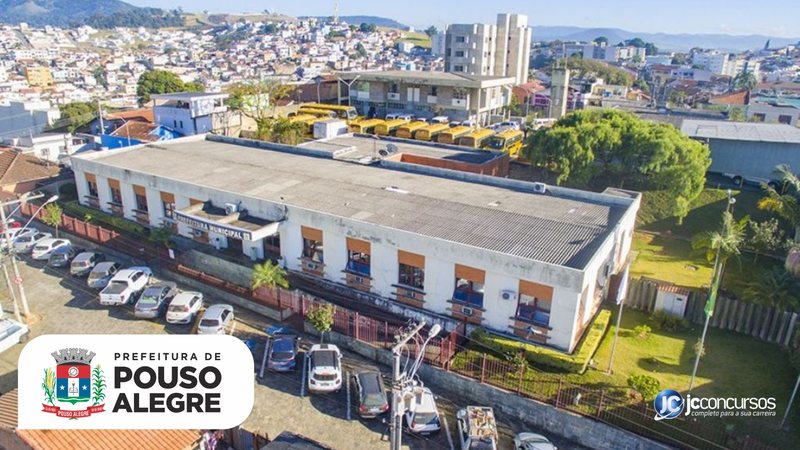 Concurso da Prefeitura de Pouso Alegre: vista aérea do prédio da prefeitura