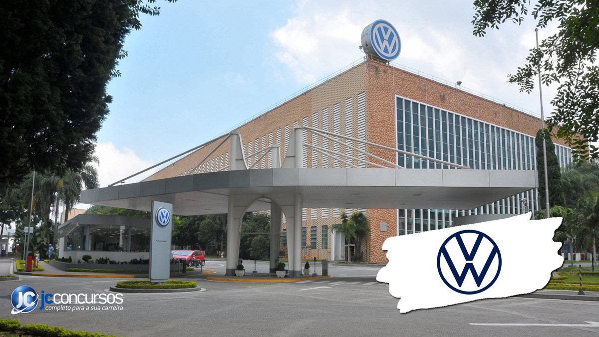 Fachada de uma fábrica da Volkswagen - JC Concursos Divulgação