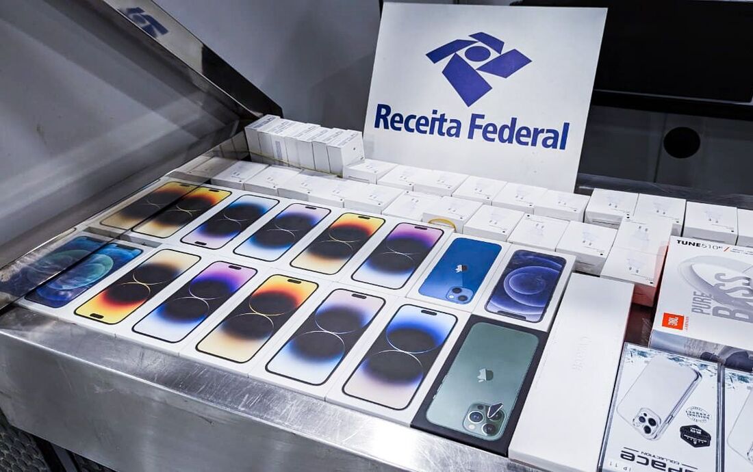 celulares apreendidos pela receita federal
