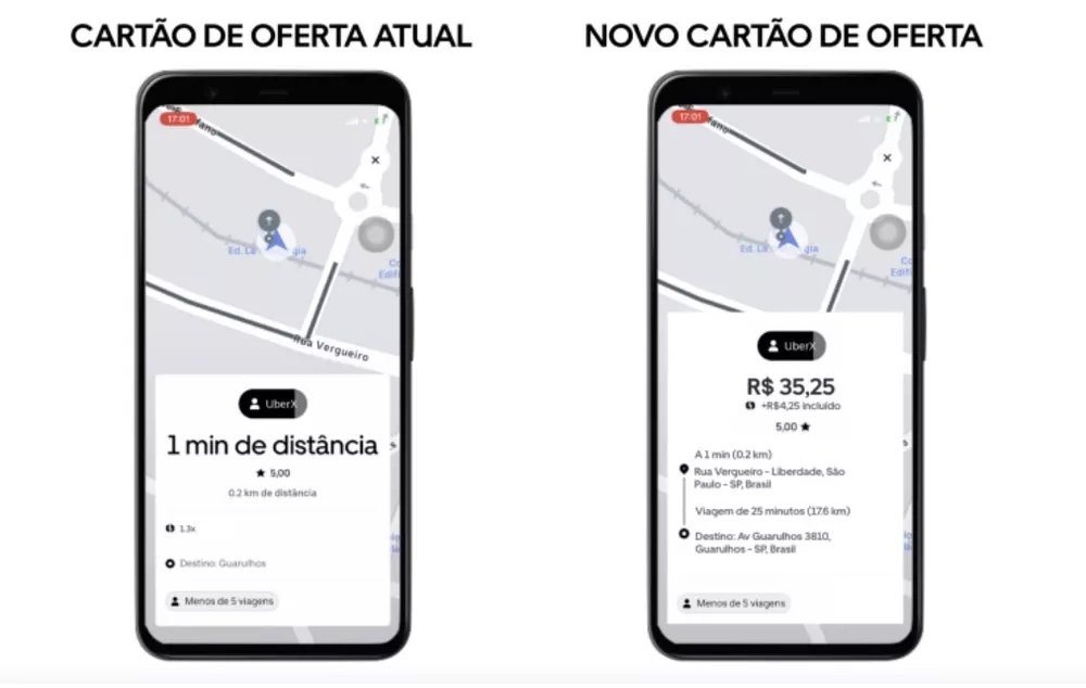 Uber atualiza aplicativo para motoristas parceitos